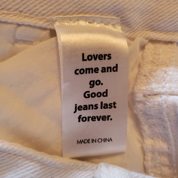 PacSun Women's 22 XXS Low Rise Carpenter Embroidered Jeans White Mushroom Flower - Picture 8 of 10